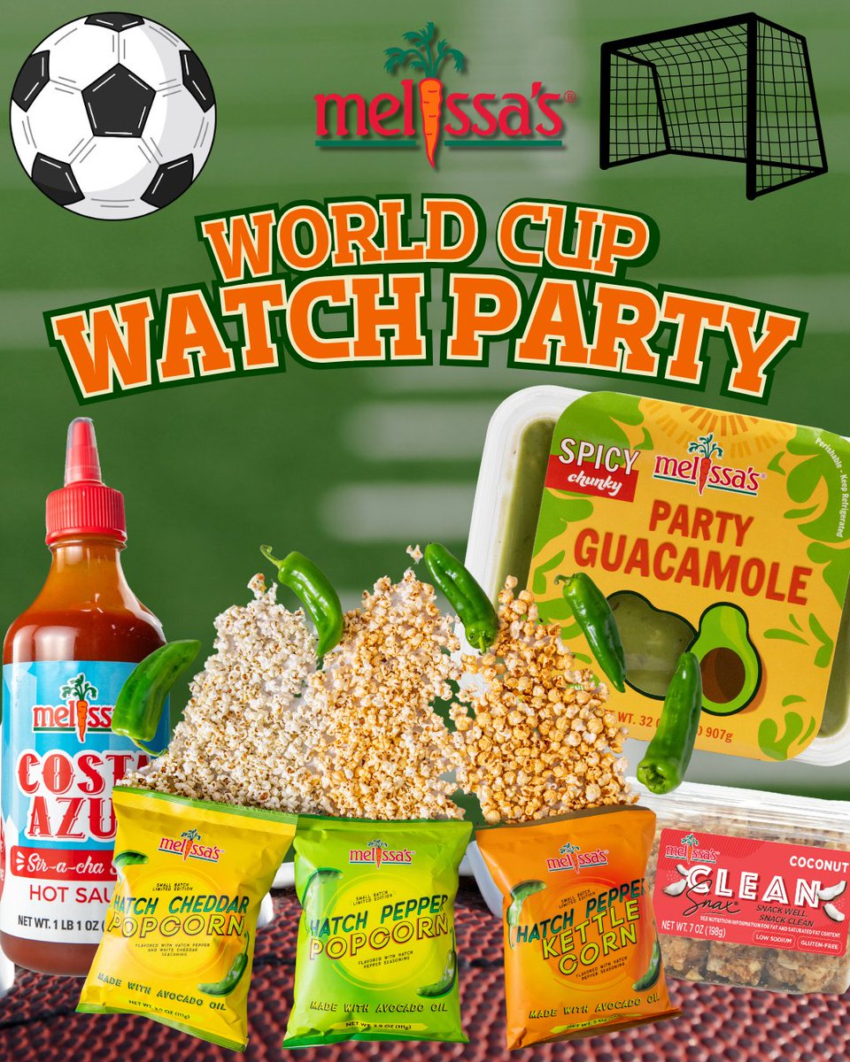 MelissasProduce's tweet photo. 🚨 WORLD CUP WATCH PARTY GIVEAWAY 🚨

@FrenchTeam and @SEFutbol meet today at @ATTStadium! Win a Melissa’s spread loaded with guacamole, Hatch Popcorn, hot sauce and more. ⚽️

To enter:
🥑 Follow us
❤️ Like + repost
👥 Tag your watch party crew

#FIFAWorldCup #Giveaway https://t.co/ecE21Ypzxm