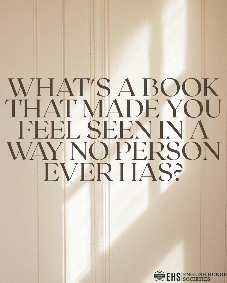 EnglishCon's tweet photo. What's a book that made you feel seen in a way no person ever has?
#EnglishHonor #sigmataudelta #InternationalEnglishHonorSociety #NationalEnglishHonorSociety #nehs4hs #EnglishHonorSociety #ELAHonorSociety #elahs #sigmakappadelta #skd https://t.co/U5vBIiuqHm