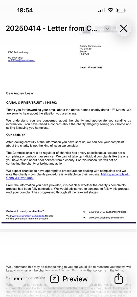 SPUDTHEBUILDER's tweet photo. @ChtyCommission Now this is the CHARITIES COMMISSION advising they can not get involved with CORRUPTION !! They refuse to take note that all compliance legislation has been broken with FALSEHOODS, DECEPTION, FRAUD, it does not seem to matter if you are a CHARITY and you act UNLAWFUL THREATENING. https://t.co/BrAbmbP0U8