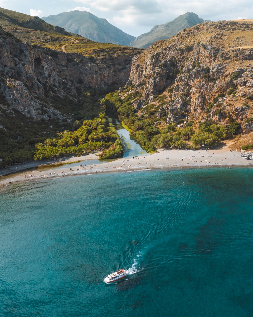 VisitGreecegr's tweet photo. #Preveli beach is one of Crete's most extraordinary natural landscapes, where a palm forest, a river, and crystal-clear waters come together to create a truly unforgettable setting.

🌴 Nature has its own masterpiece:
https://t.co/QC9hFXn04O

©️farawayfarers

#VisitGreece #Crete https://t.co/CojJ3IgG9o