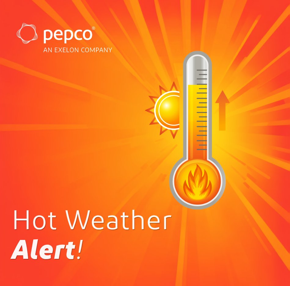 PepcoConnect's tweet photo. ☀️ Hot weather means higher energy use. Stay comfortable and save with a few simple steps: 📉 Track usage in MyAccount 💧 Set your water heater to 120°F 🌡️ Raise your thermostat a few degrees

More tips: https://t.co/f0MIMtNvzf https://t.co/ppIONeucRK