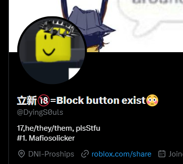 chudderdingus's tweet photo. #freaksaken
hey gang make sure to block and/or report this person. theyre a 17 year old drawing explicit artwork in the forsaken fandom. i kindly asked him to stop and they replied "the block button exists" "lol."
their dni was changed into just proshippers but their dni also+ https://t.co/wDBo2Fqhqu