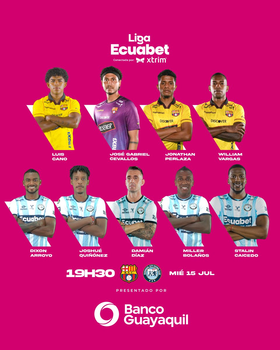 LigaEcuabetec's tweet photo. 📍#DatoDeColor presentado por @bancoguayaquil 😎
Jugadores que vistieron las dos camisetas en la previa del partido entre @BarcelonaSC vs @GuayaquilCityFC 😜
¿Qué recuerdos tienes de estos jugadores? 🤔
#LigaEcuabetConectadaPorXtrim #ClásicoBancoGuayaquil 🇪🇨💯 https://t.co/lCbbUS1HXz