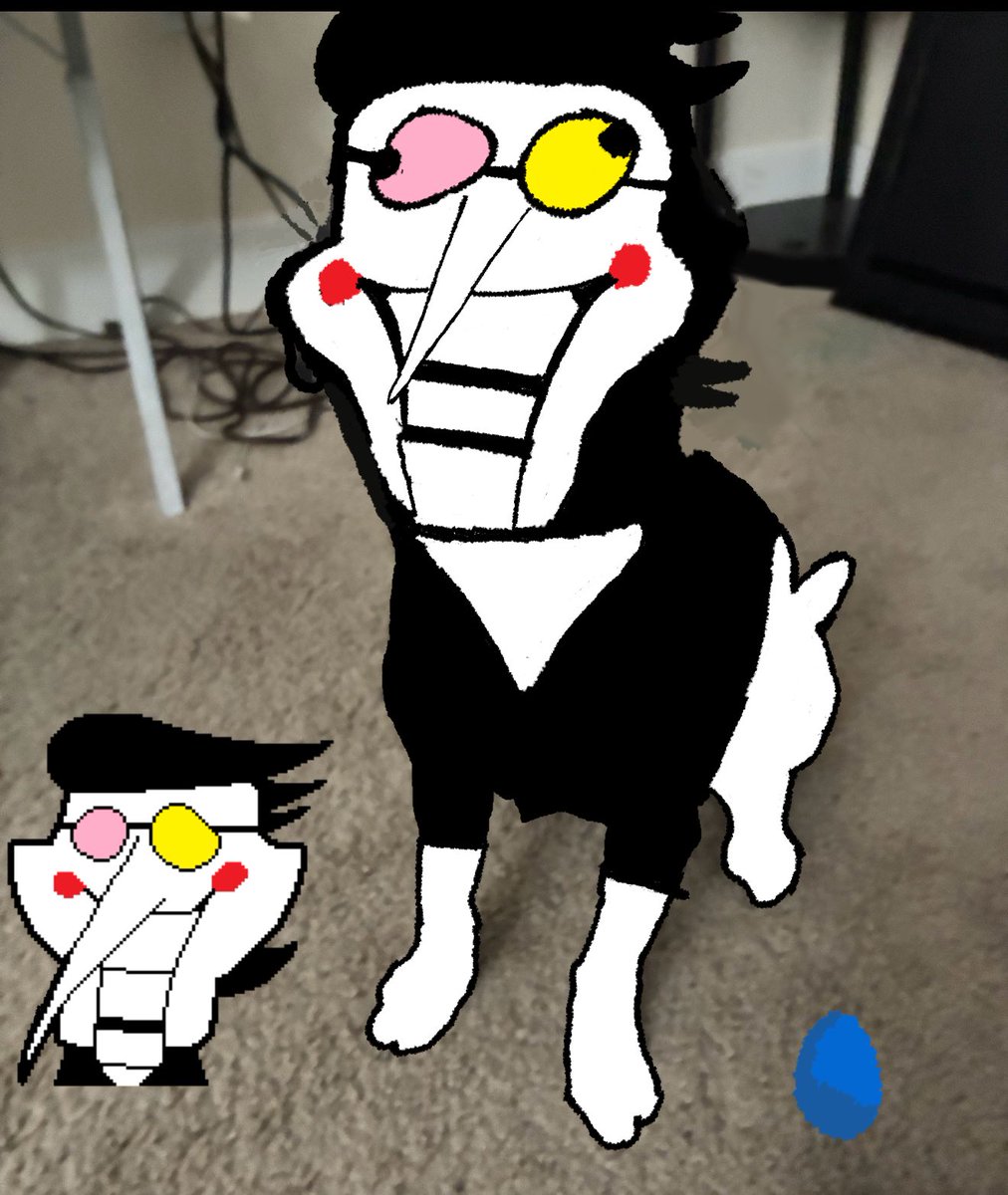 SilentHillPorn's tweet photo. Drew spamton over my dog👊😎 #orignal #deltarune #medias #sprunki https://t.co/yfl6kX8Zi6