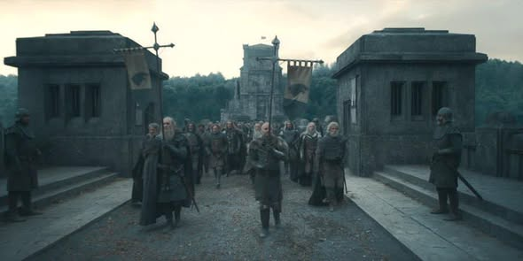 jlinzombie's tweet photo. "[…] Centenas de nortenhos armados de machados, malhas, maças e velhas espadas de ferro. No alto, eles ostentavam o estandarte da rainha Rhaenyra.

— Quem são eles? — perguntou um escudeiro.

— Nossa morte — respondeu Sir Criston Cole. […]

— Diga a rainha que o Norte se lembra para qual herdeira do rei dobrou seu joelho e jurou lealdade."

Trecho do livro Fogo & Sangue.