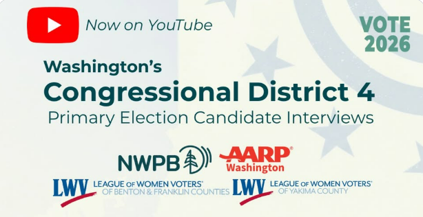 AARPWA's tweet photo. To help #CD4 voters learn where the candidates stand on issues that matter, @NWPB has produced a series of short video interviews. Each candidate was asked the same questions, all were invited. Watch: https://t.co/kxnCVfWhNu. https://t.co/pRWOskJ2Dp