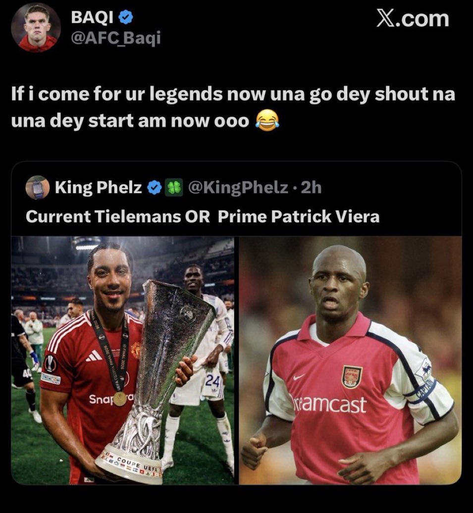 Maxiishim_'s tweet photo. Which of my legend you wan come for????

Try am if you get mind… If I nor go call Zirkzee for where Honri dey. 😒 https://t.co/LBFmqXCs9f