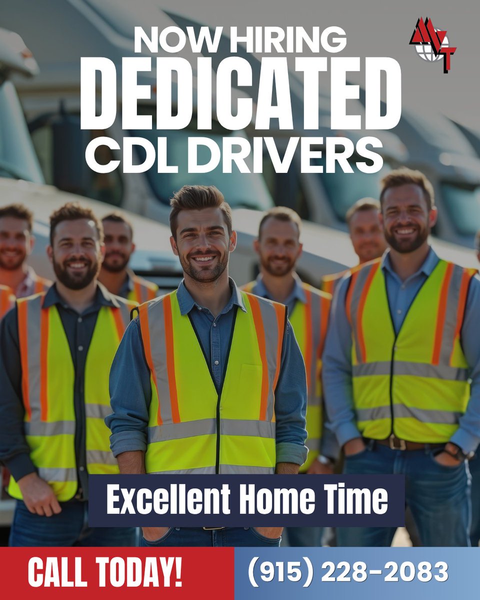 MVTServices's tweet photo. More miles. More opportunities. Time to recharge.
Join MVT as a CDL Driver and enjoy regional routes with consistent freight and regular home time.

Call (915) 228-2083 or visit https://t.co/AH2keo3Hj1 to learn more. https://t.co/H3YdkEYX56