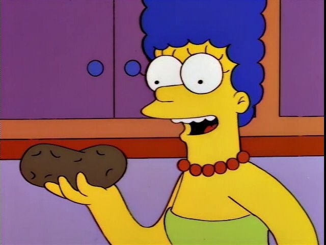 QuotesSimpsons1's tweet photo. Why don't you bring this potato? It's pretty big. 

Mom, you're always trying to give me potatoes. What is it with you? 

I just think they're neat.

#Simpsons https://t.co/nWfAQYtSbf