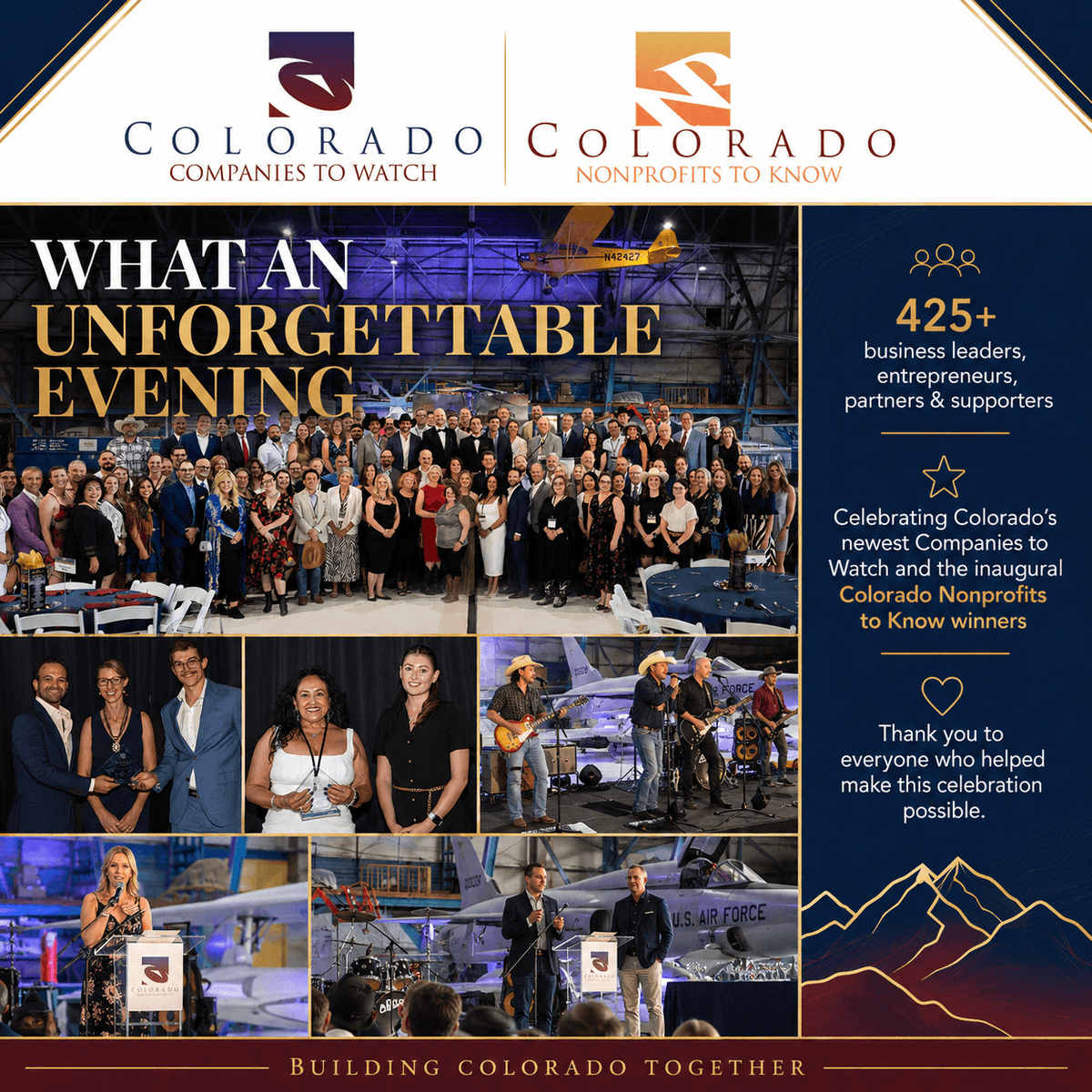 ColoradoCTW's tweet photo. What an unforgettable evening.
We cannot say thank you enough to everyone who helped make this year's Gala possible. Here's to another year of building Colorado together.
#CCTW #ColoradoCompaniesToWatch #BuiltInColorado #BoundForGreatness https://t.co/IEwdyKPm42