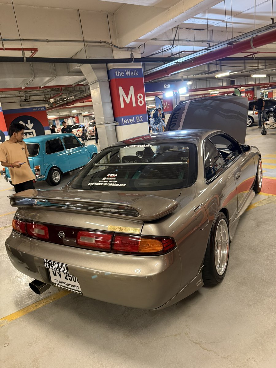 clubaspec's tweet photo. Throwback from Retro Havoc, I vibed hard with this Veilside Combat kitted Silvia S14 from Thailand. Its not the only one with a complete kit from there. From what i remember theres a S13 hatch &amp; coupe, JZA80 and EVO 4. Glad that theres still people repping the 90s bodykits. https://t.co/jSCdeDBqpy