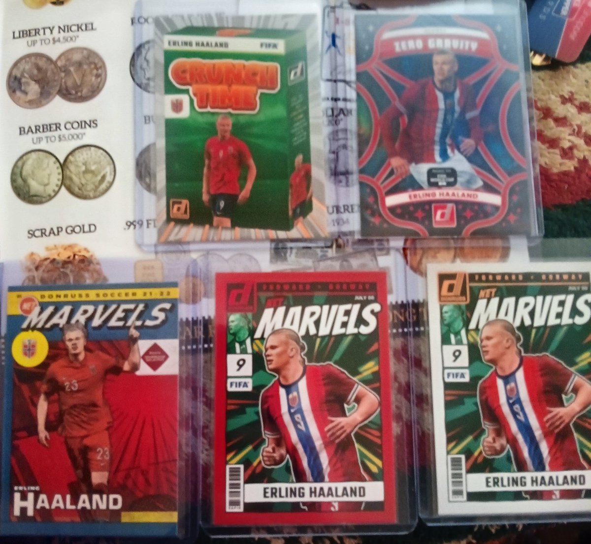 BenHymer75's tweet photo. Got my first @Erling cards for my new pc. Loving the Net Marvels and Crunch Time inserts a good deal https://t.co/0lOvHvZga1