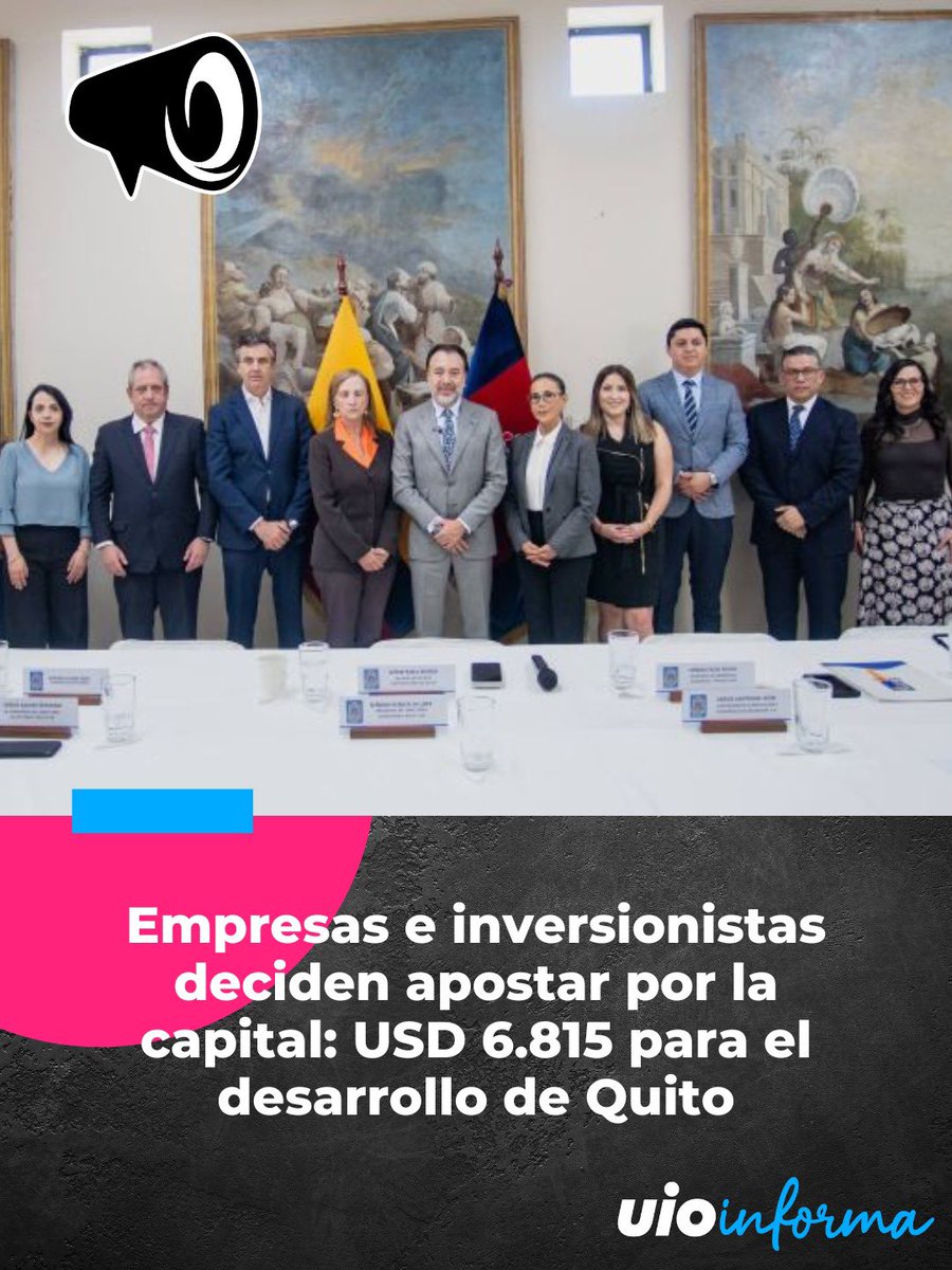 QuitoInforma's tweet photo. 💰✍🏻🏗️ #InvierteEnQuito | Más desarrollo para Quito con un portafolio de inversiones por USD 6.815 millones.
Conozca los detalles ⬇️
https://t.co/uK968DSxrf
#QuitoRenace https://t.co/KPHxyqhAWX