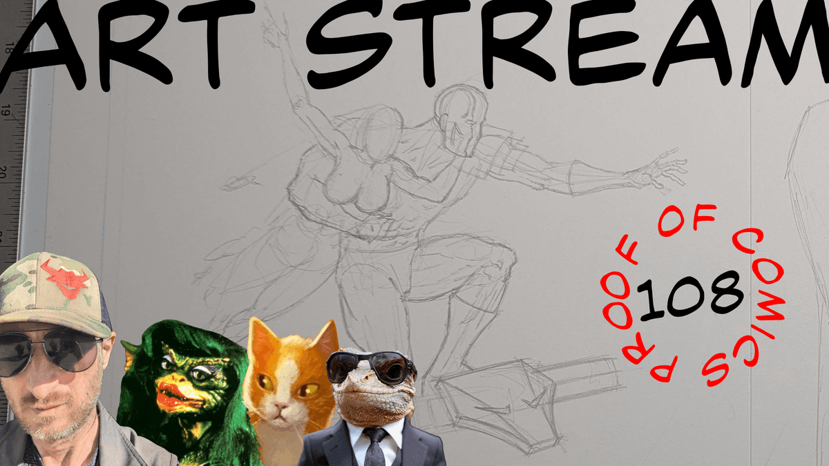 CharactrCreatr's tweet photo. Art stream tonight. No guest, just banter and hot takes. Also we're 8 subs short of hitting 300 !!! https://t.co/uczwMG8Waw @FrquencyStudios @InfinitaleComic @nkjamesv @LOGOScomics @TenkageHQ @KoreyBarton101 https://t.co/CuZkhICjev