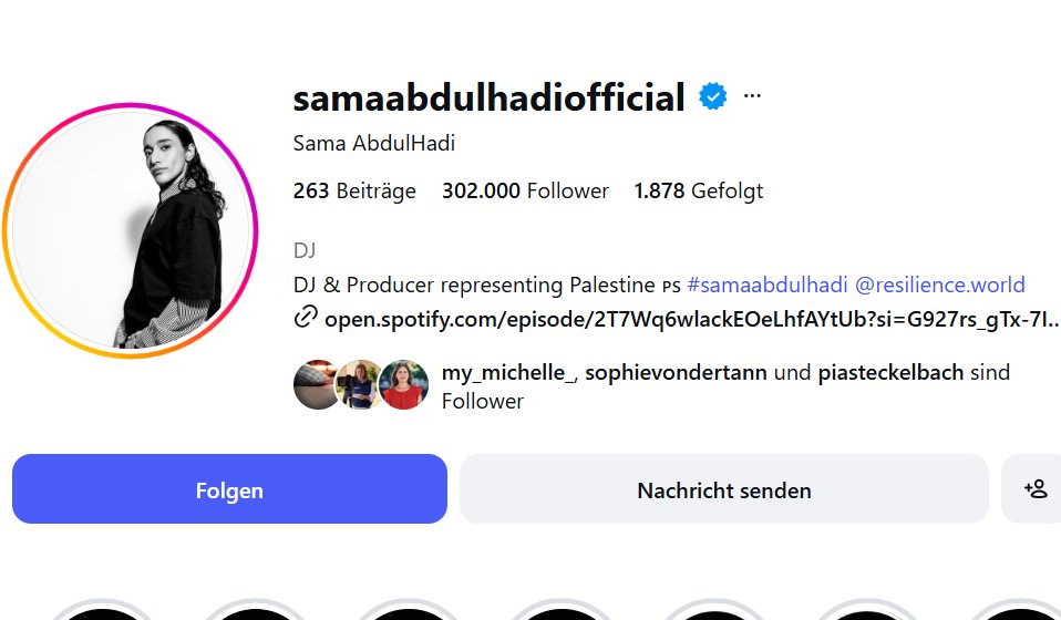 FW_Europa's tweet photo. Skandal beim Abtritt: Wenn es eines Beweises für die #Israel-Feindlichkeit der nach Druck abgelösten #ARD-Korrespondentin @sophie_tann bedarf: Sie folgt und liked auf Instagram die jordanische Techno-DJ @samaabdulhadiofficial! Auch ihre Nachfolgerin in Tel Aviv, @PiaSteckelbach, folgt dieser #Juden-Hasserin!
Sama’ #Abdulhadi (سما عبد الهادي) ist so extremistisch, dass sie 2020 sogar von palästinensischen Sicherheitskräften nahe Jericho acht Tage lang festgehalten wurde. Der Beauftragte der Bundesregierung für Antisemitismusbekämpfung, Felix Klein, hat für die Dame, die #Tann so bewundert, ein Auftrittsverbot gefordert. Grund: Social-Media-Beiträge, in denen sie den Großangriff der Hamas auf Israel vom 7. Oktober 2023 als „palästinensischen Widerstand“ bezeichnet.
Und davon ist die preisgekrönte @DasErste-Reporterin ein Fan von! Israel-Botschafter @Ron_Prosor: „Die traurige Wahrheit ist: Die Dämonisierung Israels ist heute der schnellste und bequemste Weg zu einem Medienpreis.“
Am Sonnabend tritt die in Paris lebende Jordanierin Sama’ Abdulhadi beim #HabitatFestival in Hamburg auf - Protest dagegen hier: presse@kopfundsteine.de
@Volker_Beck @DIGeV_de @WolfgangTietze3 @ulfposh
@BMBFSFJ @PrienKarin @BundesKultur @ungemeve #Medien #Journalismus #Nahost #Gaza #Hamas #Palästina