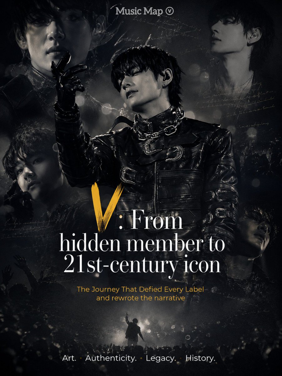 musicmapv's tweet photo. The Journey That Defied Every Label and rewrote the narrative

One of the most insane stories — truly worthy of a movie script — is Kim Taehyung’s journey within BTS.

I read this comment:

“Taehyung is literally the only member of BTS without a single official position — not a lead vocalist, not a lead dancer, not a lead rapper, not the official visual.”

Even before the group’s debut, HYBE/Big Hit chose to keep him as the only “hidden member.” The reasoning was simple: Taehyung possessed such unique talent and potential that, had another label discovered him before the debut, they might have signed him.

But what happened next was even more extraordinary.

Big Hit didn't give him the group's most coveted titles. Kim Taehyung didn't debut as part of the dance line, didn't receive the position of main vocalist, and wasn't introduced as the official visual. Yet, it was the public, critics, and the industry itself that rewrote this narrative.

Today, Taehyung is the only BTS member recognized and awarded individually across the three major areas of artistic performance: singing, dancing, and stage presence.

Tae wasn't part of the dance line. Today, he has some of the most-watched and iconic fancams in BTS history.

Tae wasn't the official visual. Today, he is recognized worldwide as one of the entertainment industry's top visuals.

Tae wasn't the main vocalist. Today, his voice is responsible for some of the most viral and memorable moments in the group's discography.

Taehyung became the biggest fan magnet and the most popular, viral member.

None of this was handed to him. None of it was part of a script pre-written by the company.

Everything was earned through the sheer weight of his own talent.

Kim Taehyung never needed to rely on company narratives, increased screen time, more lines in songs, or official positions to build his artistic identity. Recognition came because his presence was impossible to ignore. That is how he became the “Idol of idols,” the world's biggest Asian influencer, the holder of the title “Idol Icon of the 21st Century,” and one of the most searched artists of the entire K-pop era since his debut in 2013.

And perhaps that is precisely what makes his journey so fascinating: it defies the logic of official positions. Kim Taehyung proved that the greatest titles are not those bestowed by a company, but those recognized by the public, critics, and history.

For this reason, speaking about Kim Taehyung's greatness should never be a cause for hesitation. Highlighting his achievements does not diminish any other BTS member. Recognizing an artist's uniqueness is simply doing justice to the magnitude of his own story.

Art. Authenticity. Legacy. History.

STAGE KING V
#Kimtaehyung #Taehyung
#V #BTSV