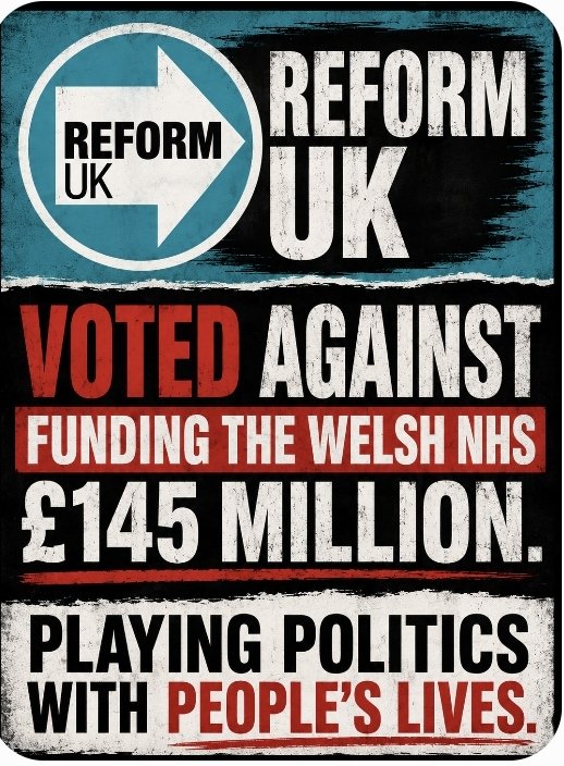 PoliticalWales's tweet photo. 🚨 𝗥𝗘𝗙𝗢𝗥𝗠 𝗨𝗞 𝗔𝗡𝗗 𝗪𝗘𝗟𝗦𝗛 𝗟𝗔𝗕𝗢𝗨𝗥 𝗨𝗡𝗜𝗧𝗘 𝗧𝗢 𝗕𝗟𝗢𝗖𝗞 £𝟭𝟰𝟱𝗠 𝗡𝗛𝗦 𝗙𝗨𝗡𝗗𝗜𝗡𝗚 https://t.co/SK4SyMlYRg
