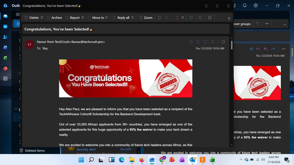 Alexthegreat010's tweet photo. A new chapter!🚀

I'm excited to share that I've been awarded a scholarship by Techcrush to study Backend Development. While Human Resources remains my core profession and passion, I've always believed that continuous learning is one of the best investments anyone can make. https://t.co/3tK9w3WQvx