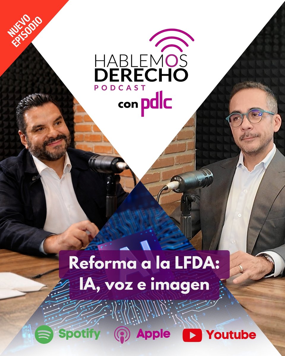 PDLCmx's tweet photo. 🎙️ Nuevo episodio de Hablemos Derecho con pdlc
La inteligencia artificial está transformando la forma en que se crean y utilizan contenidos, pero también plantea nuevos retos legales. ⚖️

🎧 : https://t.co/eSuIPyFvdM

#hablemosderecho #pdlc #podcast #ia #reforma https://t.co/qrbm4RTIWb