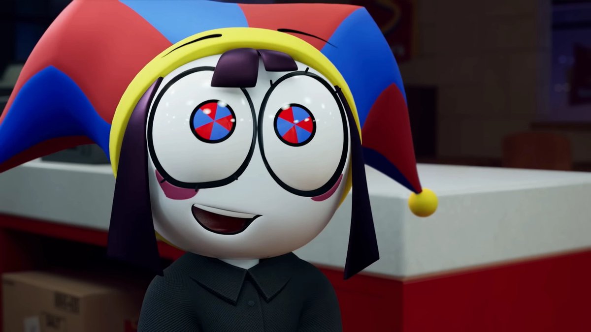 BISEXUALPOMNI's tweet photo. POMNI YOU'RE SO STUPID WITH THAT BIG HEAD AND STUPID HAT AND THOSE POM POMS... 

OH MY GOD I MISS YOU POMNI COME BACK https://t.co/p6jGgXr0pz