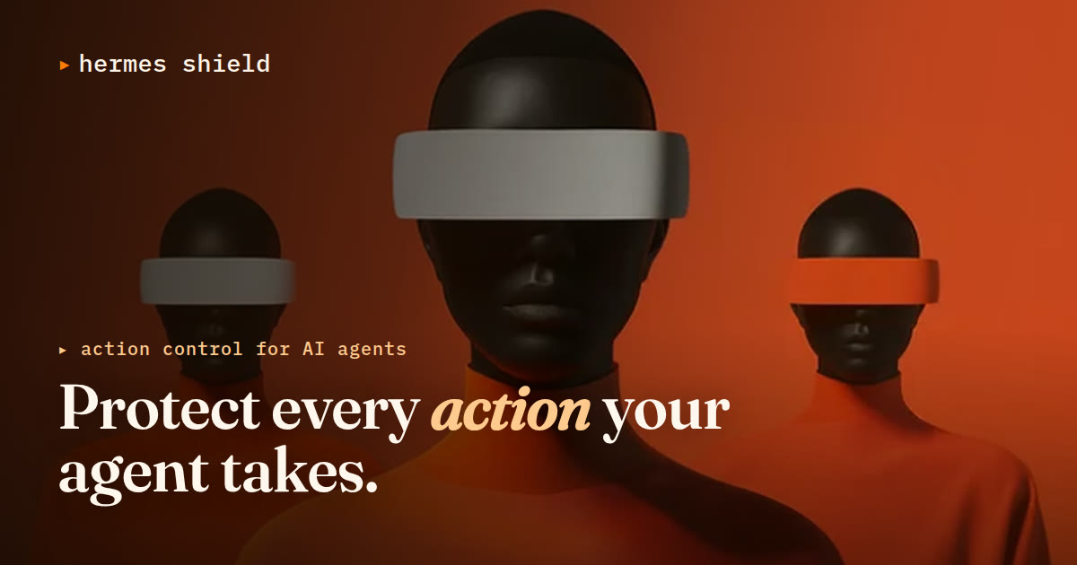 HermesShield's tweet photo. Meet Hermes Shield.  

AI agents can now read, decide, and act — send, browse, run code, move money.  

The catch: once an agent can act, one poisoned input can turn its own power against you.   

We map that blast radius. Free. Local. Read-only.  

We scanned the 12 most-installed agent frameworks: 

→ 520 dangerous actions inherited on install 
→ 474 reachable by a single line of untrusted text  

Private beta open 👇
