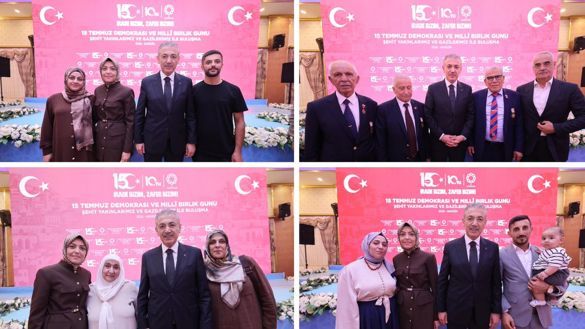 Mardin_Valiligi's tweet photo. 📌15 Temmuz Demokrasi ve Millî Birlik Günü | Şehit Ailelerimiz, Gazilerimiz ve Aileleri ile Buluşma https://t.co/CPFwiOZsEi