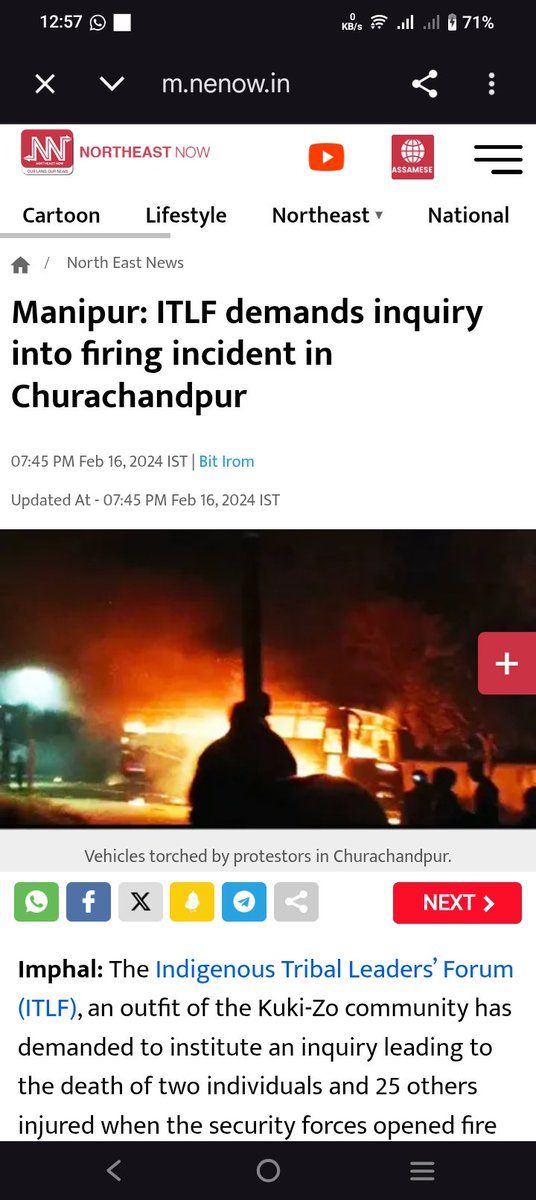 Kronicle_2023's tweet photo. ~Would the Assam Rifles have shot the boys tonight had they been Kukis in Senapati, like they did on 15 February 2024 near the Wall of Remembrance at the Churachandpur DC office, where two Kuki boys were shot dead on the spot? 

What a selective exercise of power and bullets. The use of force appears to depend on who stands before the gun. The same uniform seems to enforce different standards in different places, raising serious questions about fairness and accountability.

@BhallaAjay26 
@AmitShah 
@crpfindia 
@NesHqr 
@Spearcorps