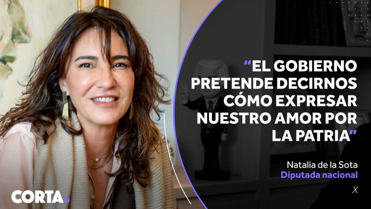 somoscorta's tweet photo. Natalia de la Sota criticó la advertencia del Gobierno sobre las banderas con las Islas Malvinas en el partido contra Inglaterra en el Mundial: "No dejemos que nos apaguen la pasión, que nos bajen las banderas ni que nos callen".

https://t.co/UgSv4IW2UV https://t.co/9auLLtYW22