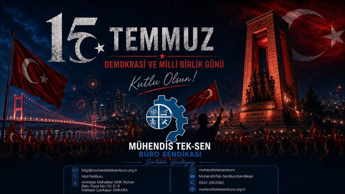 MuhTekBuro's tweet photo. Şehitlerimizi rahmet, gazilerimizi minnetle anıyoruz. 

@MuhTekSen_Konf 
@MuhTekBuro
@MuhTekTrmOrmn 
@MuhTekBayindir 
@MuhTekYerelYntm 
@muhteksenkultur 
@MuhTekSenSagSos 
@MuhTekSenUlasim 
@KaMuhEnerjiSen
#15Temmuz #DemokrasiVeMilliBirlik https://t.co/0gXuOnmOeZ