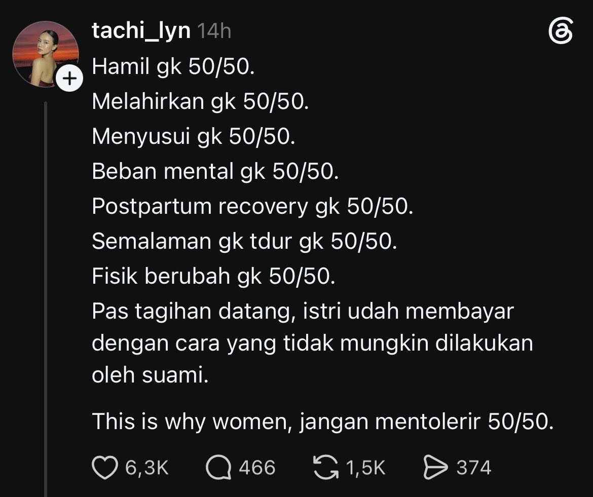 _kamuberharga's tweet photo. sedangkan gue 13 jam after melahirkan gue yg trf pake hp gue di ruang administrasi pake duit sisa amplop nikahan dan reimburse ke kantor gue
he doesnt even 50/50 for this https://t.co/NRw0avHDWo