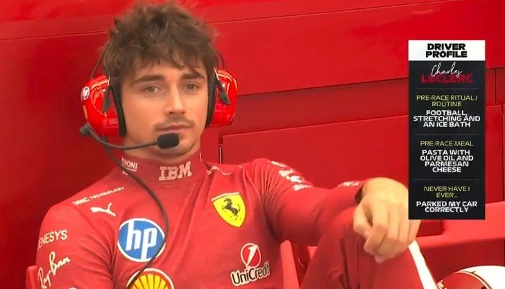 leclercsletters's tweet photo. f1 deciding to expose charles for his bad parking skills during the red flag 😭

[spa 2025] https://t.co/reJicPSs0E