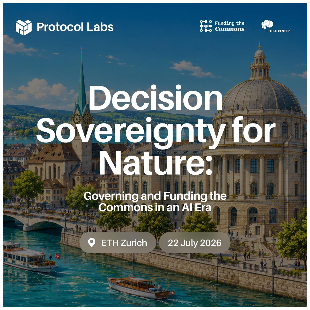 FundingCommons's tweet photo. Who decides how nature is valued and governed, when the deciding is done by AI built far from the ecosystems it affects?

On July 22, we're hosting a workshop with @protocollabs at @ETH_AI_Center in Zurich to draft a joint declaration before COP17.

https://t.co/NOXIVvo6Ys https://t.co/MMnaUmvODD