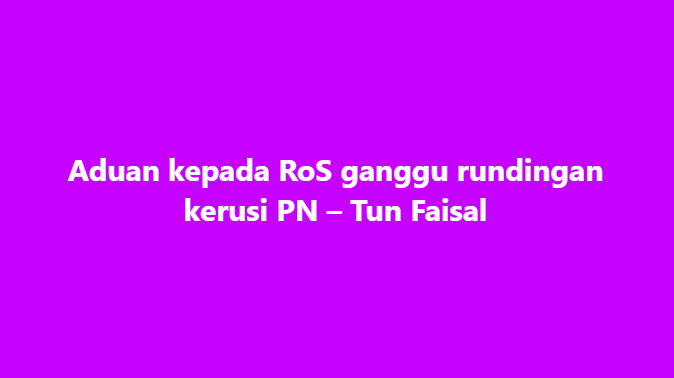 SinarOnline's tweet photo. Aduan kepada RoS ganggu rundingan kerusi PN – Tun Faisal

Tindakan empat Ahli Parlimen Bersatu mengemukakan aduan kepada Pendaftar Pertubuhan (RoS) berhubung isu kuorum Majlis Pimpinan Tertinggi (MPT) didakwa mengganggu persiapan Perikatan Nasional menghadapi PRN Negeri Sembilan.

#RoS #PRNNegeriSembilan #MPT #PerikatanNasional

Artikel https://t.co/1tLIprPfXA