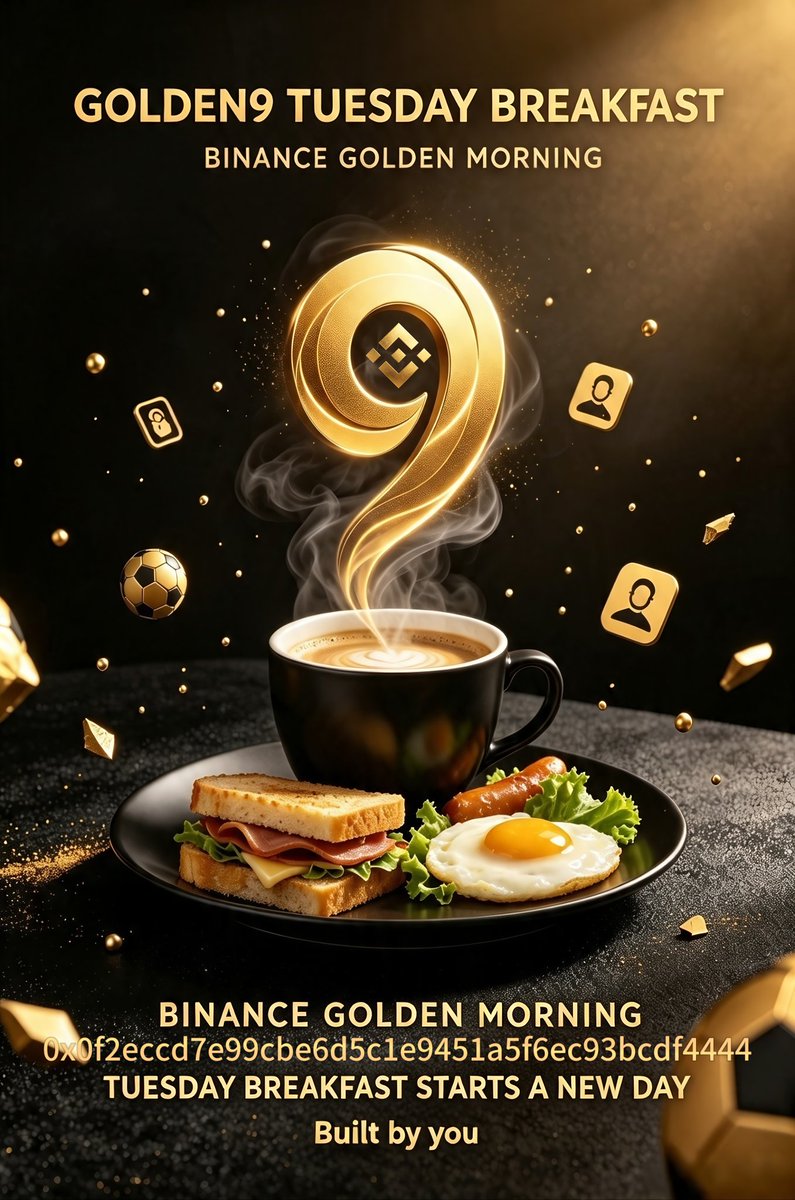 BinanceGolden9's tweet photo. Good Tuesday Morning, Binance builders!☕️ Nine years through bull &amp; bear cycles, Golden9 marches alongside Binance’s 9th anniversary. Guided by "Built by You", we unite to overcome market storms and welcome every new day.💛
@cz_binance @heyibinance 
@9onbsc @BinanceGolden9 https://t.co/j43yIPdNBH