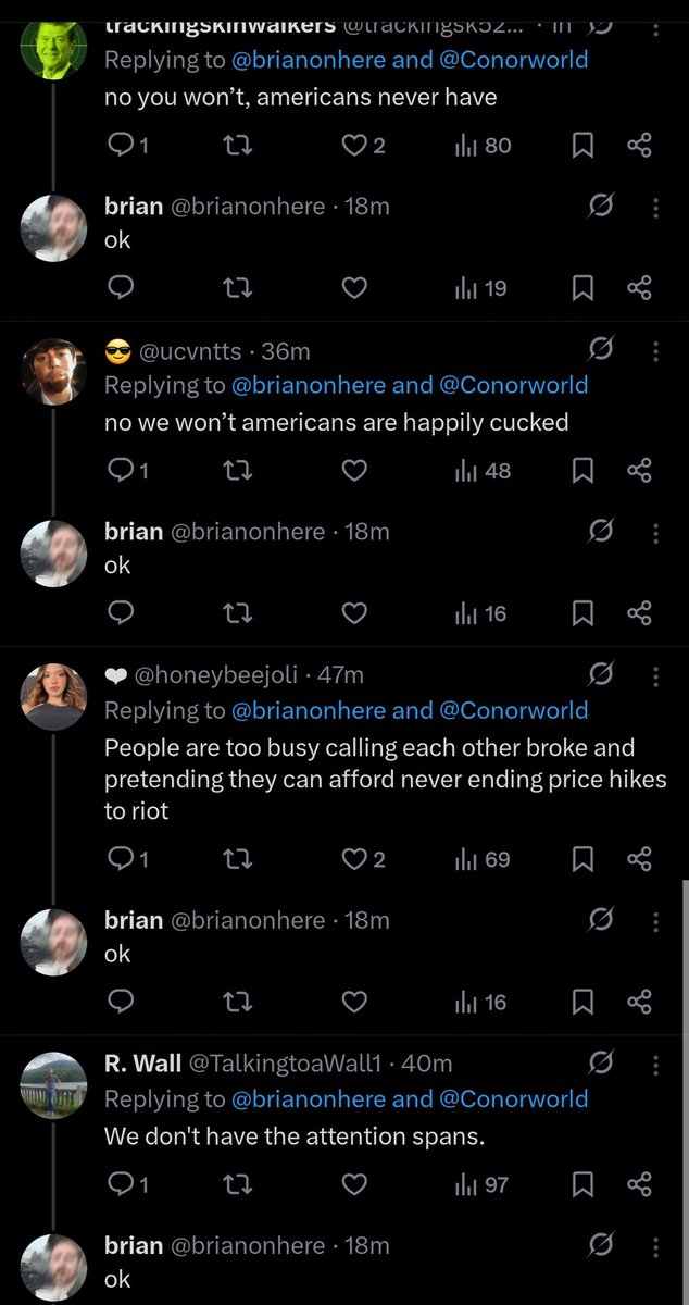 Urbad2Imgood's tweet photo. @brianonhere @Conorworld Textbook cope right here hahaha you know nobody will do shit and are just larping.

You will be robbed of everything you own and you will gladly thank the person doing it. https://t.co/vkeZ9atsE8