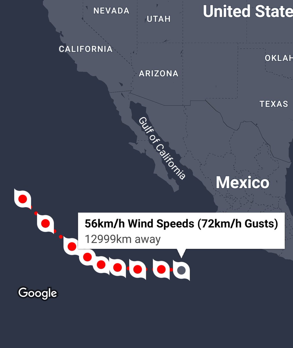 itemark's tweet photo. Tropical Depression Five-E was last reported at 14.80, -109.20 with W wind speeds of 56km/h. https://t.co/Qmpzgmqcrq https://t.co/vLUYg1wX5B