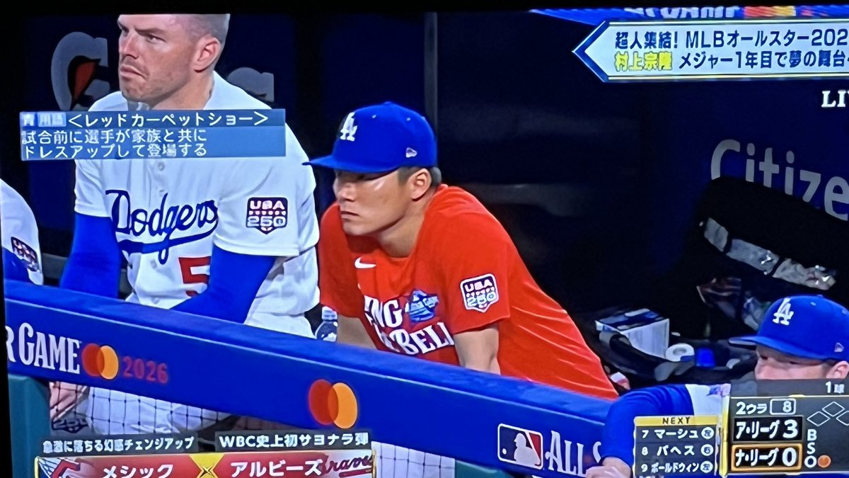 ZooTurkey's tweet photo. #mlb #allstar

#cesse faces #Schwarber

レッドカーペットはデニム
#村上宗隆 と #松井秀喜 が電話で会話
『出れるかどうか分かりません』
『直訴してでも出て』 ww 

黒タキシード系
#山本由伸 はallstar直後に #Yankees だから
登板なし

#なにわ男子 #藤原丈一郎 https://t.co/ofKN1e0rhW