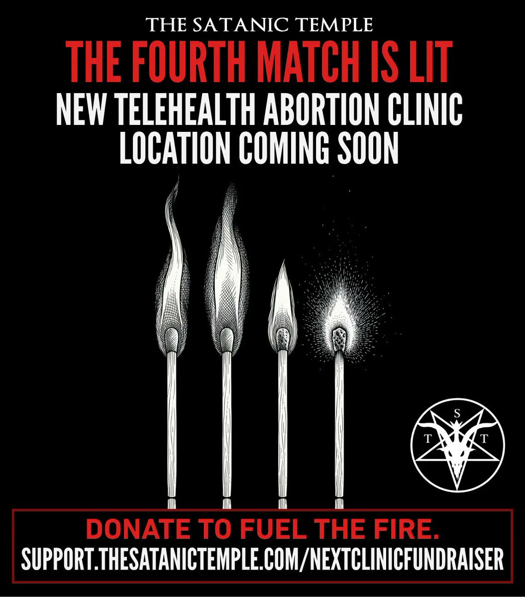 LucienGreaves's tweet photo. We are now looking to open the fourth Satanic abortion clinic. 
Bodily autonomy is our religious right. 
https://t.co/CaE9vwLgSV https://t.co/b7JZYsXpKE