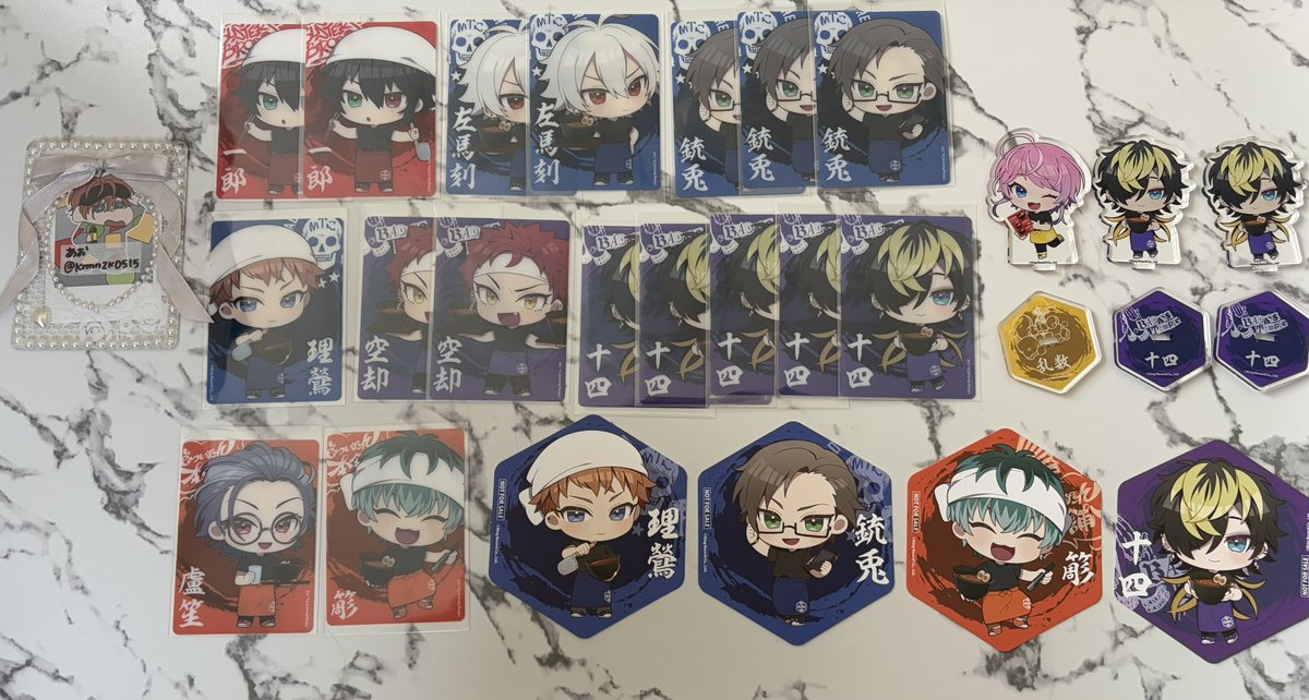 knnnzk0515's tweet photo. 〖 交換 〗
ヒプマイ 壱角家 クリアカード アクリルスタンド コースター

꒰ 譲 ꒱ 
クリカ 一郎2/左馬刻2/銃兎3/理鶯/空却2/十四5/簓/盧笙
アクスタ 乱数/十四2
コースター 銃兎/理鶯/簓/十四

꒰ 求 ꒱ 
同異種 独歩

▫️差額精算はPayPay
▫️異種は画像2参照

お気軽にどうぞ(⁎ᴗ͈ˬᴗ͈⁎)⟡.· https://t.co/cTim08PWDO
