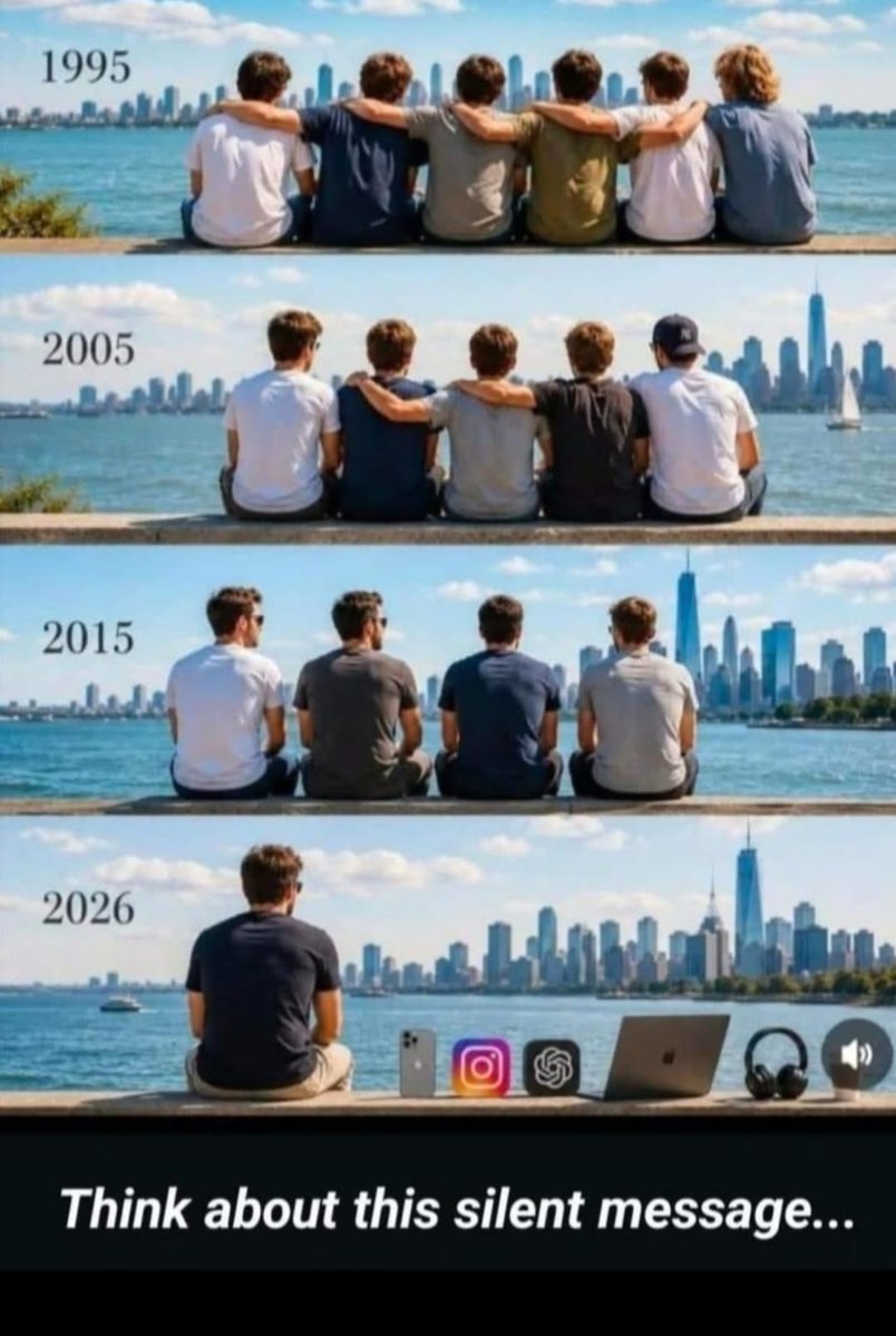 DhanValue's tweet photo. The saddest reality of modern life:

We are more connected than ever, yet more lonely than ever.

Success, wealth, and social media popularity mean little if you have no one to call when life becomes difficult.

True friends are life's greatest blessing. Never take them for granted.