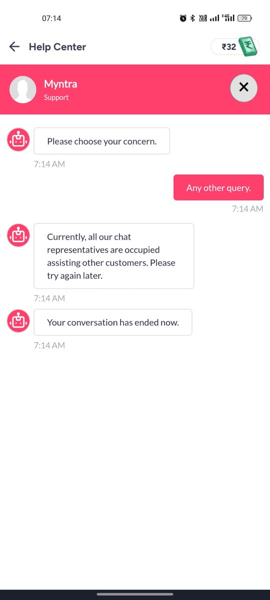 railfan_deepak's tweet photo. @myntra I request please 🙏🏻 fix your customer support assistant ,I have been trying to talk to customer support for the last half an hour but they are just saying they are occupied.  #myntra #post @MyntraSupport https://t.co/tGCbvN6KGs