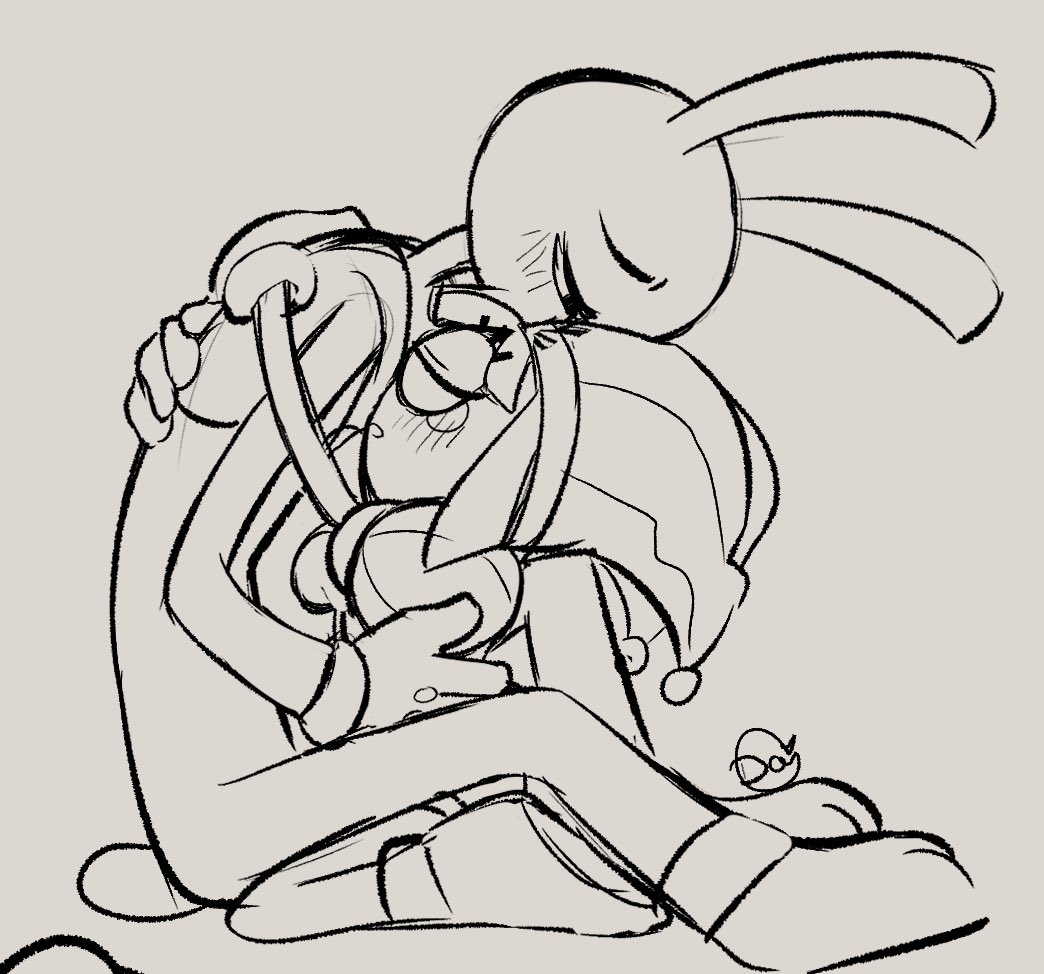 FloeFlan's tweet photo. Some Jax and Pomni doodles <33 #TADC #jaxpomni #funnybunny https://t.co/xrrImFGXd4