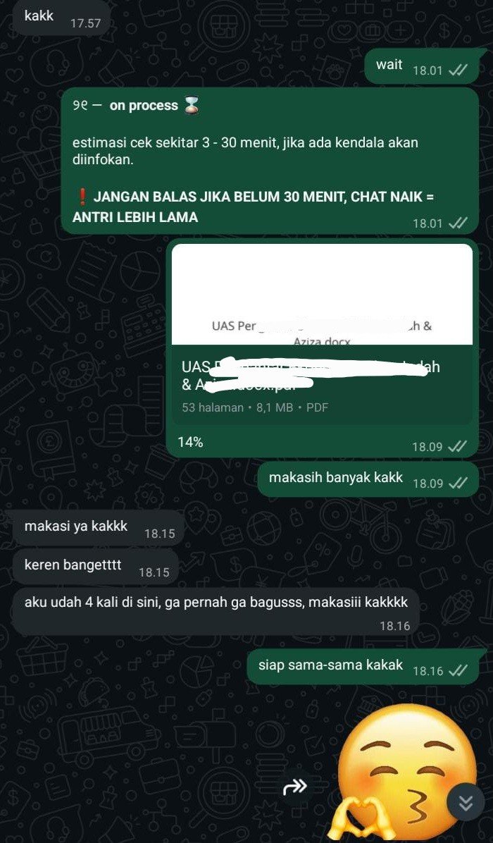 dusfter's tweet photo. pagi sobat nava, aku open terus yeahh 🥰

🌻 cek plagiasi turnitin
🌻 cek ai turnitin (english only)
🌻 cek ai gptzero 
🌻 cek ai quillbot 
🌻 parafrase/menurunkan presentase (no rush)

cek pricelist bisa tanya via wa, langsung cek profil yapsss 💋 https://t.co/7QSWXdlIvq