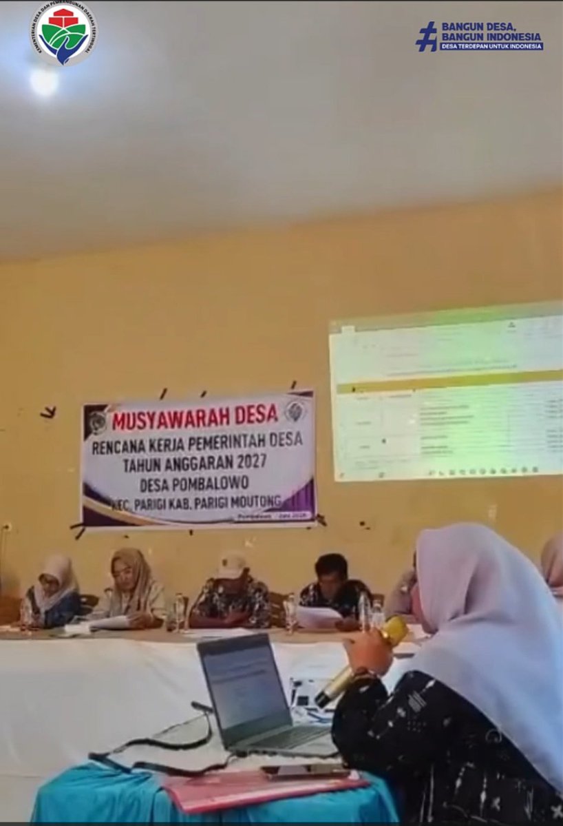soe_haryono's tweet photo. Desa Pombalowo, Parigi, Moutong, SulTeng telah melaksanakan Musdes RKPDes. Perencanaan yang memuat program strategis satu tahun. 

@YandriSusanto
@ARizaPatria
@KemensetnegRI

#KementerianDesaPDT
#BPSDMKementerianDesaPDT
#TPPFasilitasiMusdesRKPDesa
#KerjaPendampingDesaBerdampak https://t.co/SFhJwE3sY3