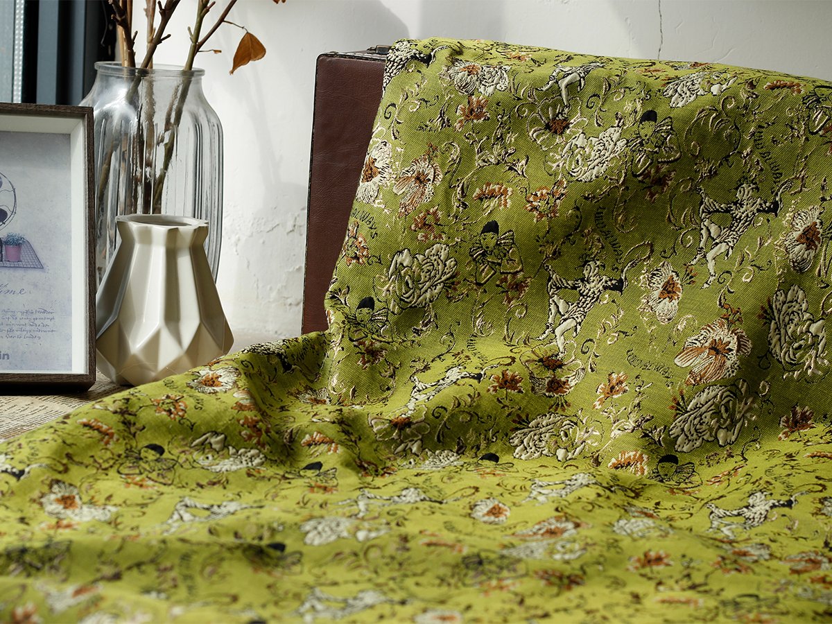 Grace7989's tweet photo. ✨Vintage storytelling jacquard fabric
Stunning olive green base decorated with retro figures &amp; floral motifs.
Rich woven texture, full of an old-world romantic vibe.
Perfect for dresses, skirts, and vintage-style outfits.
#fabricsupplier #vintagefabric #fabriclove #jacquard https://t.co/squ9WPKPea