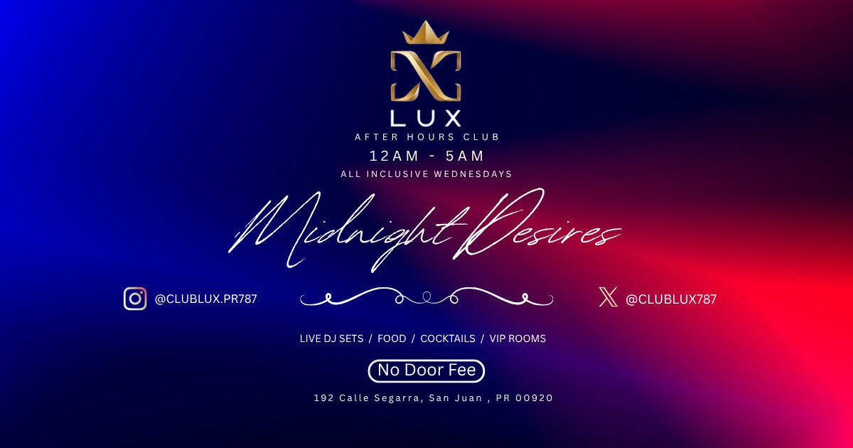 ClubLux787's tweet photo. Midnight Desires - All Inclusive Wednesdays! 12am - 5am every Wednesday. NO DOOR FEE! https://t.co/TQx8II3lIS