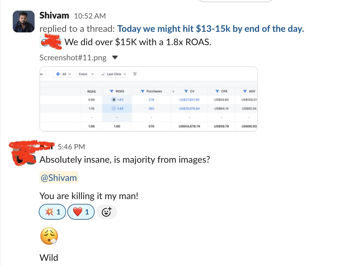 shivam_digits's tweet photo. $15K+ day at 1.8x ROAS

This came from image ads > Demand Gen Only

A lot of accounts still treat Demand Gen like a side campaign, but if the creative is right, it can drive serious volume

Still room to push from here https://t.co/LboX5VvxlX