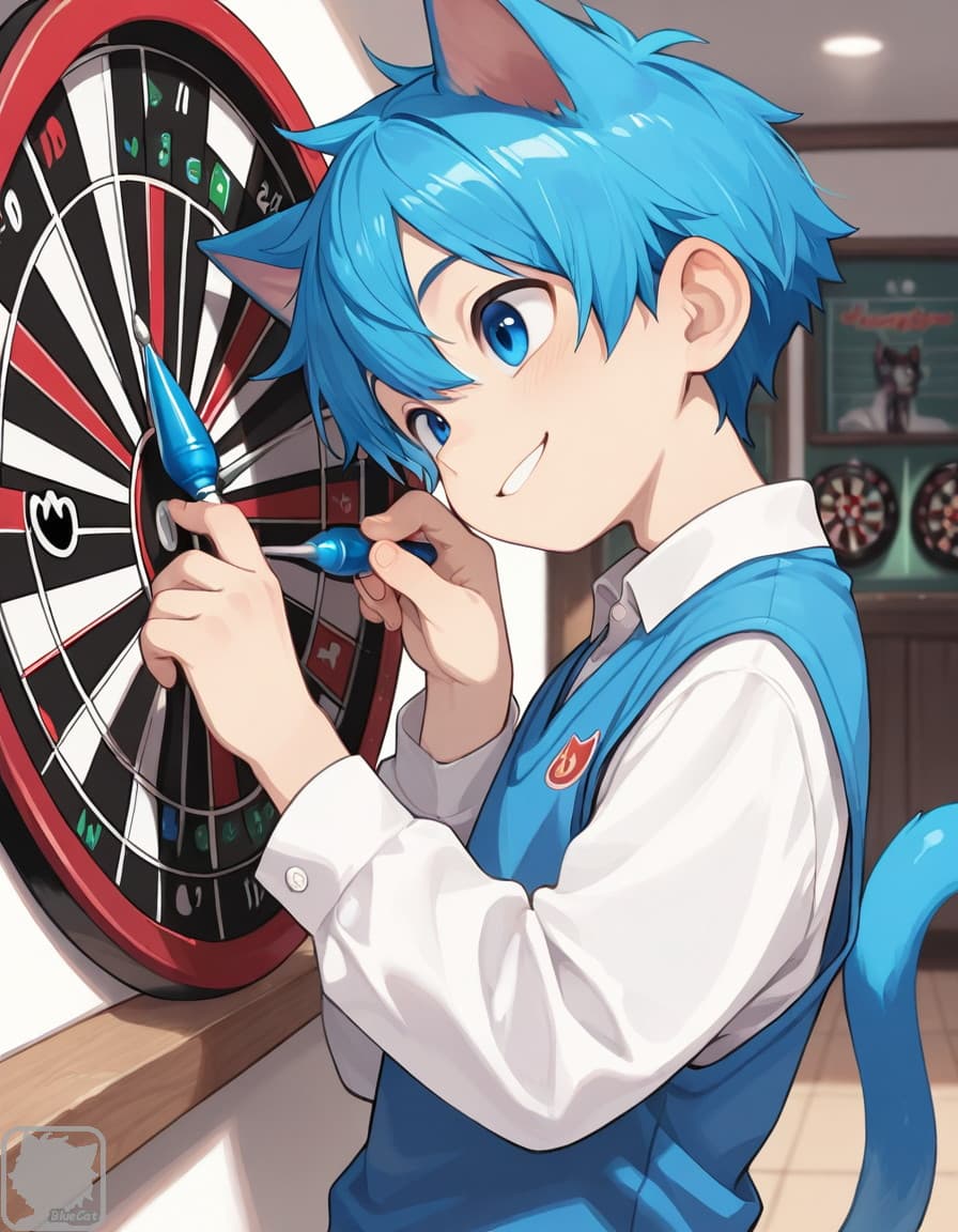bluecatillust's tweet photo. あおねこくん、ダーツプレイ中！ https://t.co/3Fnav29jvG