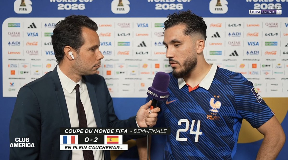 lnstantFoot's tweet photo. La déclaration poignante de Rayan Cherki... 💔🇫🇷

"C'est très très dur car quand on voit le soutien des Français, la ferveur qu'il y avait autour de nous...

Notre Équipe de France a rassemblé tellement de gens derrière le drapeau, ça fait mal au coeur...

Juste pour le drapeau, j'aimerais dire merci à tous ces Français qui ont été derrière nous.

Sachez qu'aujourd'hui, on a tout donné mais ça n'a pas marché malheureusement."

(@beinsports_FR)