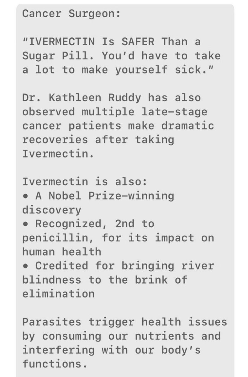 IVERMECTIN CANCER CLINIC tweet media